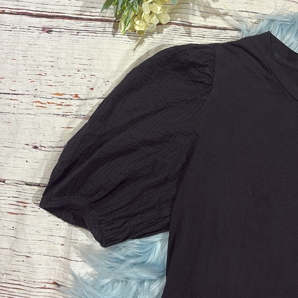 Rails Liza Black Pintuck Puff Sleeve Top Blouse - Picture 4 of 9